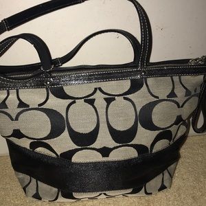 Coach signature stripe bag